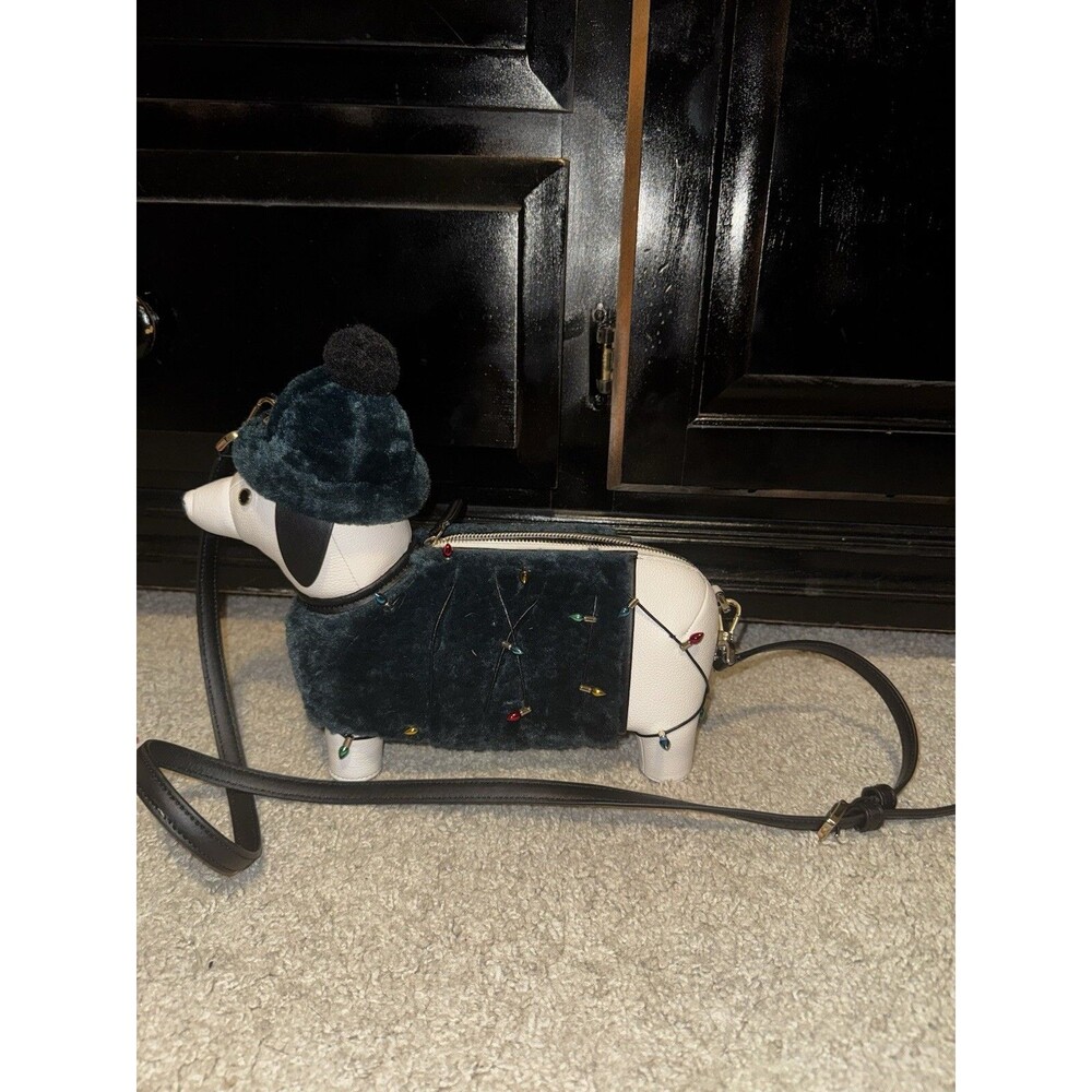 Kate Spade Dachshund Dog Christmas Lights Claude Crossbody Bag Purse Handbag NWT